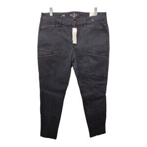 WHBM MidRise Skinny Ankle Zipper Hem Embellished Pants Sz 14 LONG